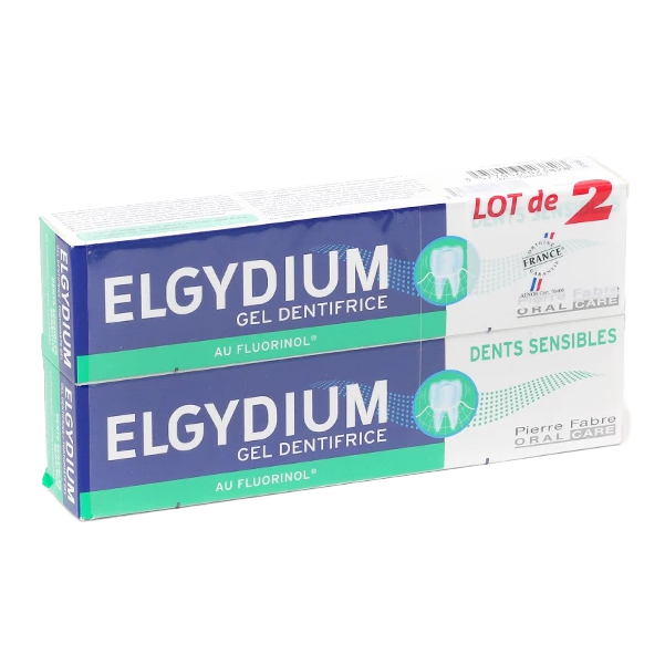 Elgydium Gel dentifrice dents sensibles 2x75 ml Dentifrice doux au fluorinol