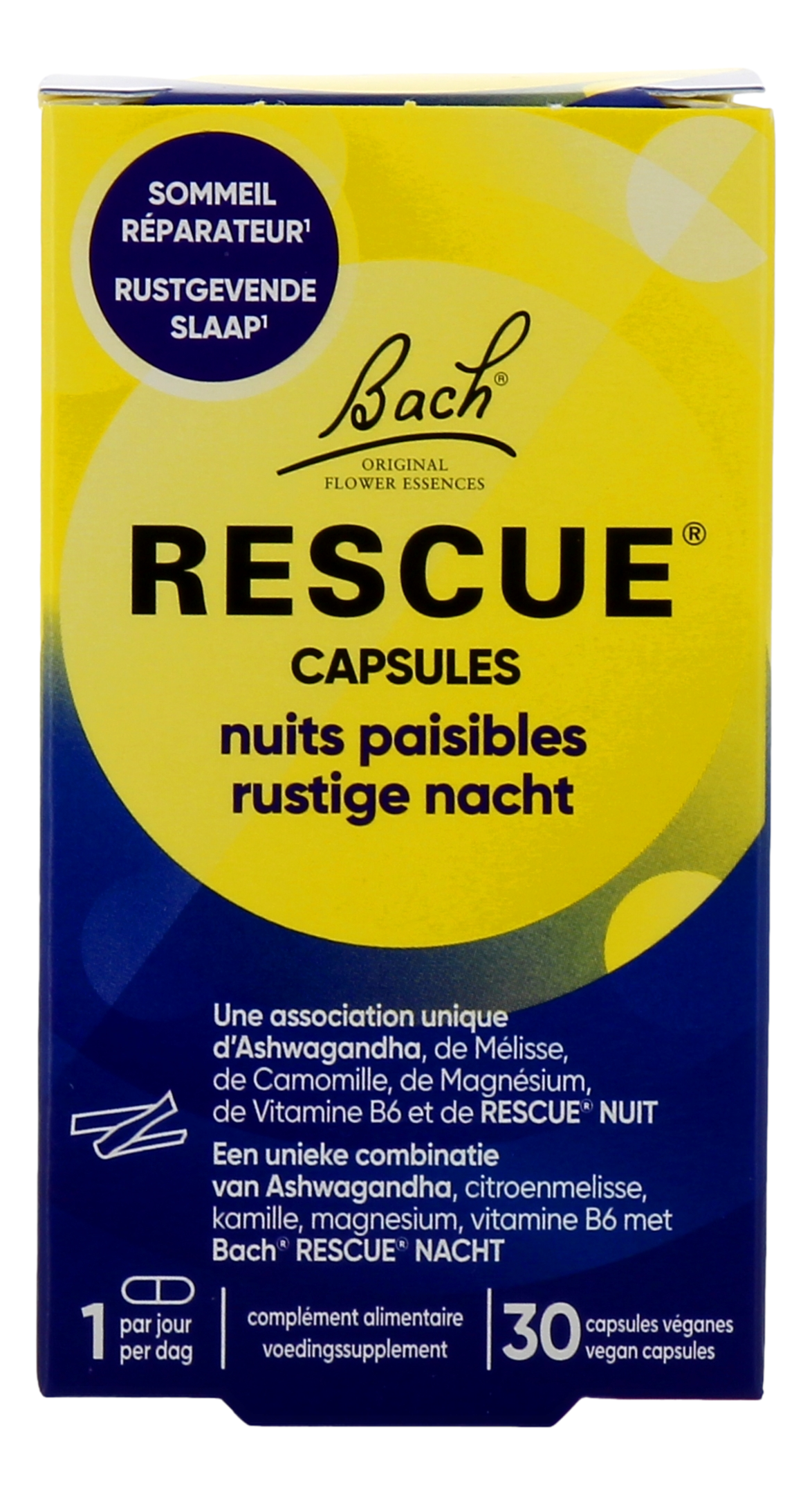 RESCUE caps nuit paisible contribue à un sommeil réparateur 30 capsules